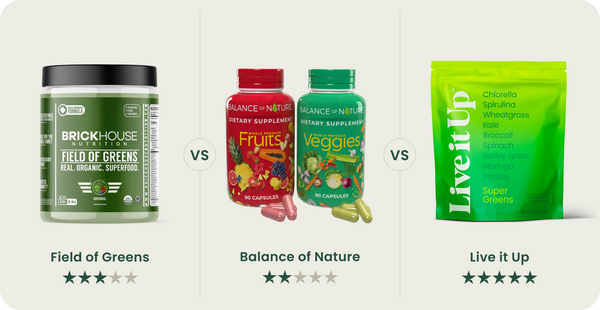 Field of Greens vs. Balance of Nature vs. Live it Up Super Greens: How to Decide