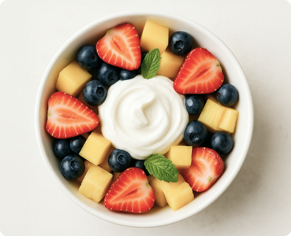 Healthy Fruit Salad Recipe With a Greens Powder Boost