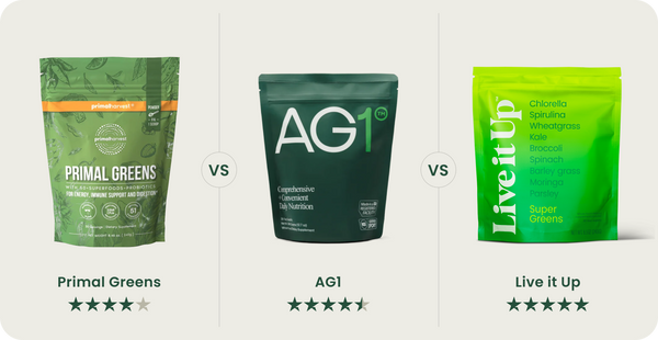 Primal Greens vs. AG1 vs. Live it Up Super Greens: How to Decide