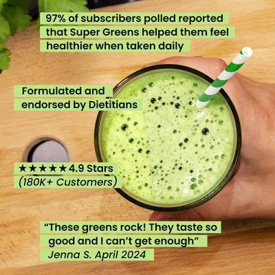 97% of Live it Up Super greens subscribers polled reported that Super Greens helped them feel healthier when taken daily. Live it Up Super Greens is formulated and tested by registered dietitans, and has a 4.9star rating with over 180000 customers. It's one of the best greens powders on the market.