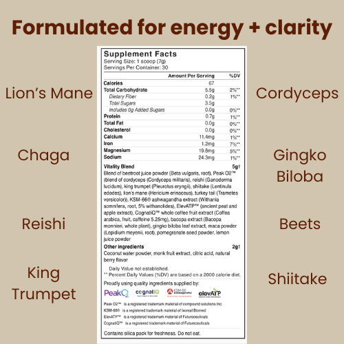 Mushroom Focus + Energy: Feel the Beet Powder