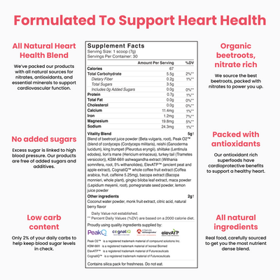 All-natural organic beetroot powder for heart health support